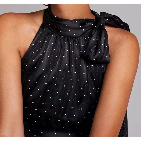 NWT Sachin & Babi Anthropologie Polka Dot Halter Dress Sz 6 Classic Preppy - Picture 7 of 13